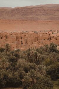 Aït Ben Haddou – ksar et palmiers vus du ciel